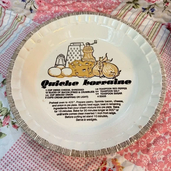 ROYAL JEANETTE USA vintage quiche lorraine recipe pie dish, casserole dish - Picture 2 of 8